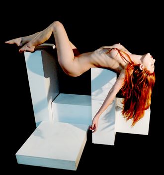 astrid on 4 pedestals artistic nude photo by photographer frederic