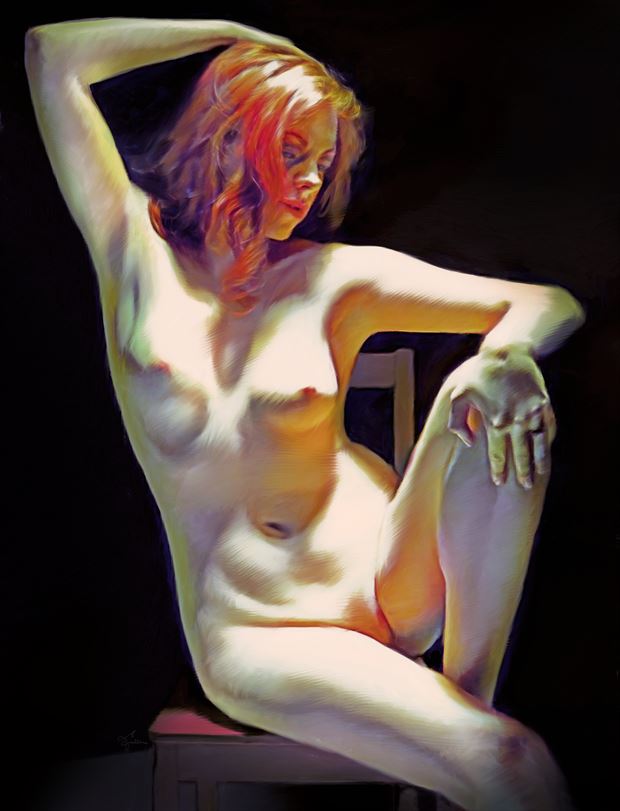 augusta on black artistic nude artwork by artist van evan fuller