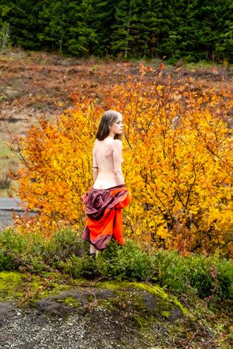 autumn orange artistic nude photo by photographer chris watts