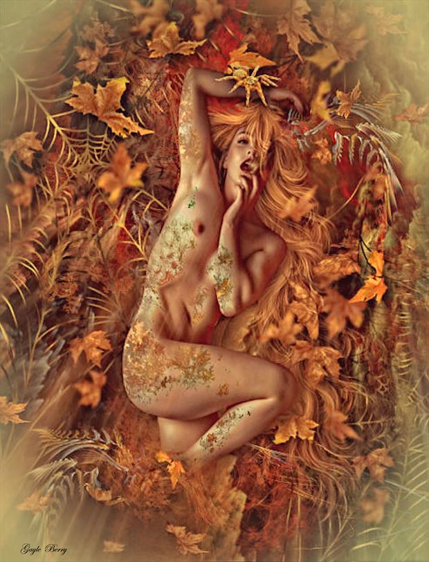 autumn s web artistic nude artwork by artist gayle berry