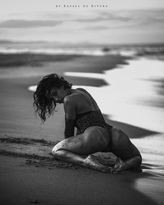 b w beach lingerie photo by model joy lamore