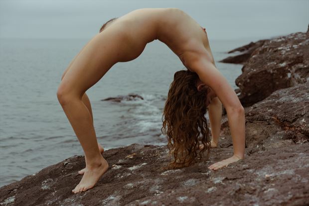 back bend on lake superior artistic nude photo by photographer irreverent imagery