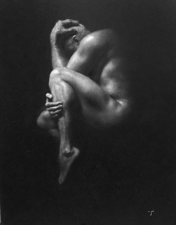 back to black artistic nude artwork by artist tai lin