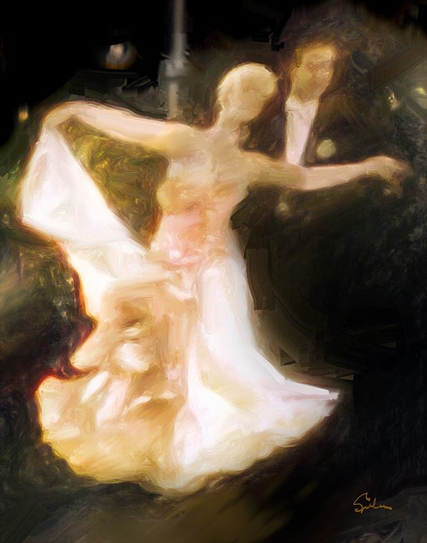 ballroom dancers glamour artwork by artist van evan fuller