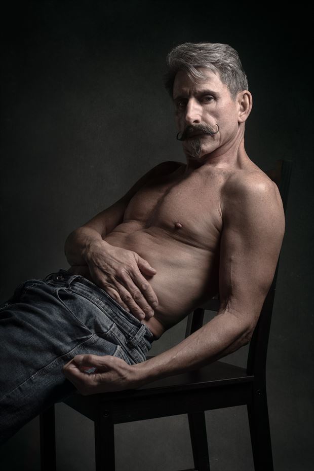 bare torso and jeans chiaroscuro photo by photographer david clifton strawn