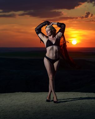 basking in the sunset ii bikini artwork by photographer positively exposed
