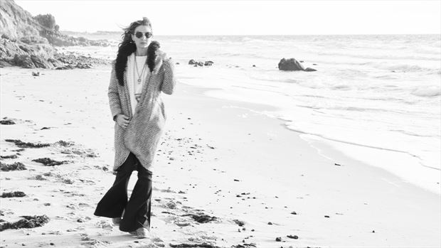 beach side in winter vintage style photo by model tallulah c amore