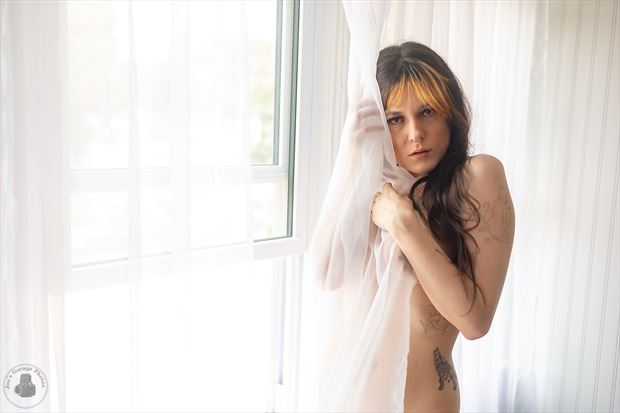 behind the curtain artistic nude photo by photographer joesgaragephotos