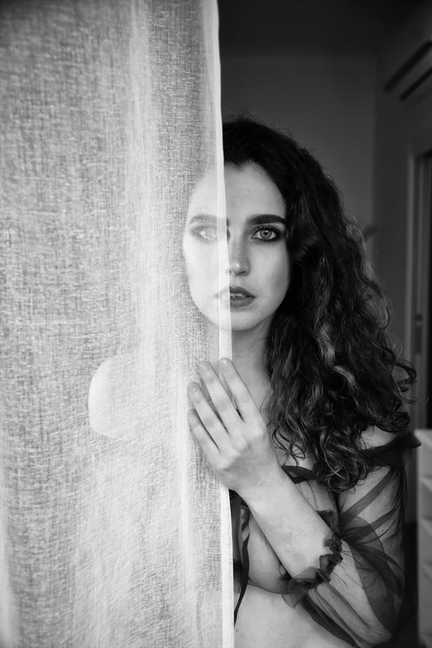 behind the curtain lingerie photo by model chiara_kia