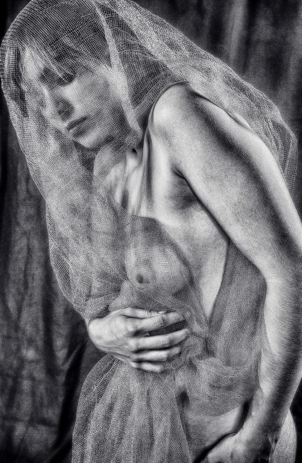behind the veil artistic nude photo by photographer mykel moon