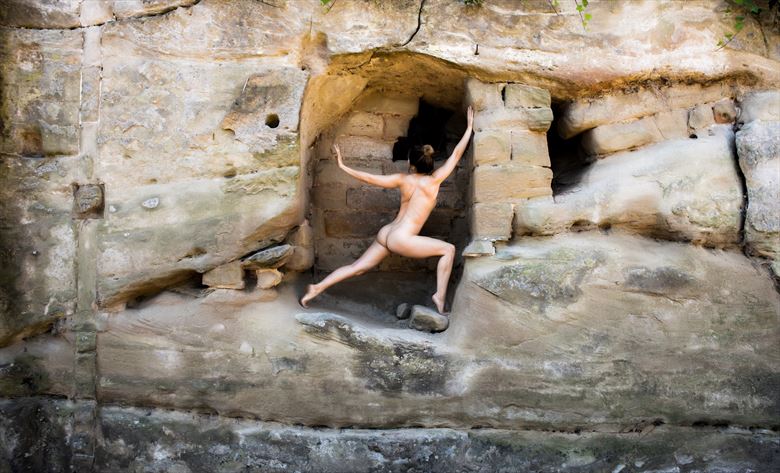 between a rock artistic nude artwork by photographer neilh