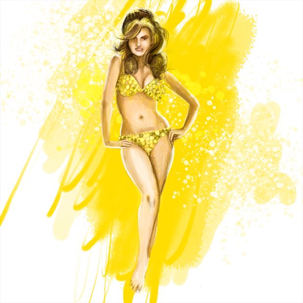bikini vintage style artwork by artist nick kozis