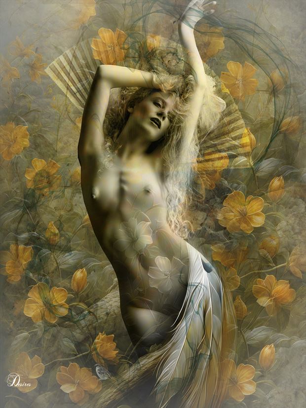 bird of paradise artistic nude artwork by artist digital desires