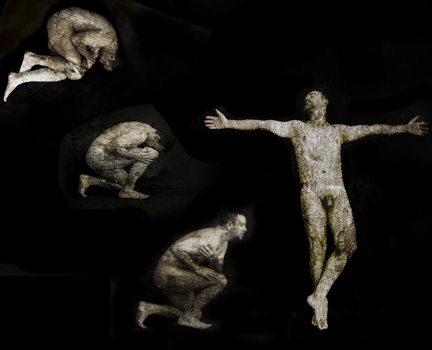 birth evolution crucifixion artistic nude photo by photographer gustavo combariza