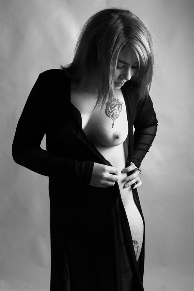 black dress artistic nude photo by photographer lsf photography