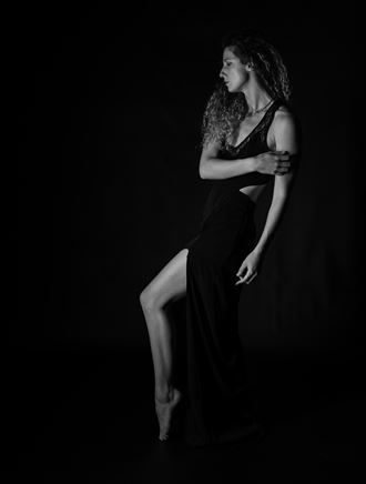 black dress slit studio lighting artwork by photographer gsphotoguy