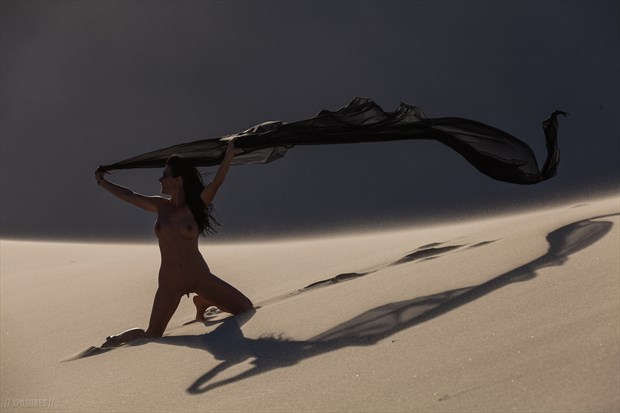 black silk in sand storm 2 Artistic Nude Photo by Photographer xposures