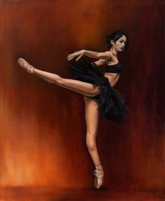 black tutu painting or drawing artwork by artist j pierre a leclercq