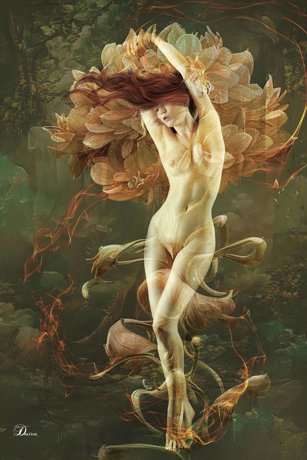 bloom of beauty artistic nude artwork by artist digital desires