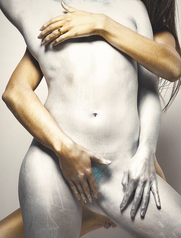 blue and gold artistic nude photo by photographer stromephoto