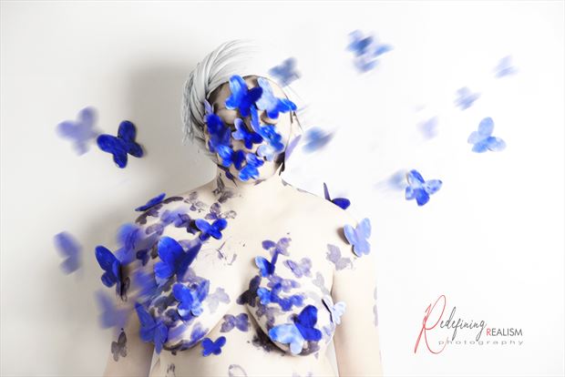 blue butterflies series 001 artistic nude photo by photographer redefining realism