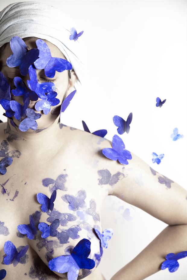 blue butterflies series 002 artistic nude photo by photographer redefining realism