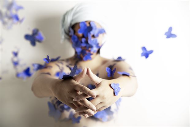 blue butterflies series 003 artistic nude photo by photographer redefining realism