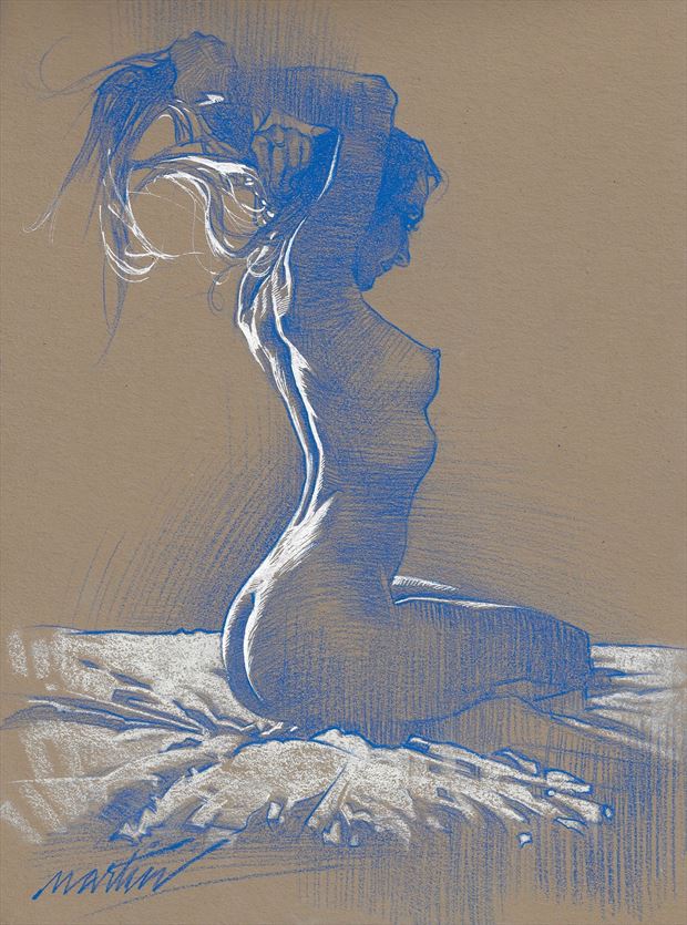 blue erotic artwork by artist james martin