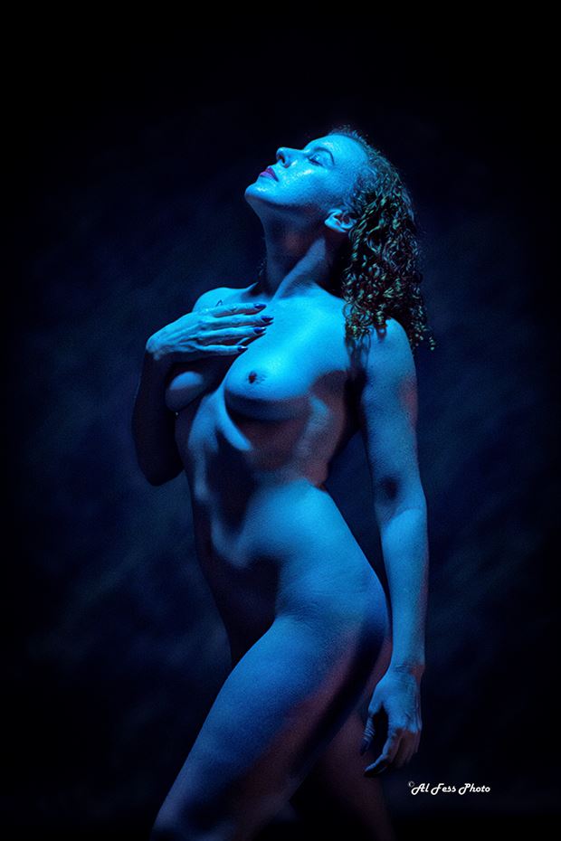 blue light artistic nude photo by model edenartmodel
