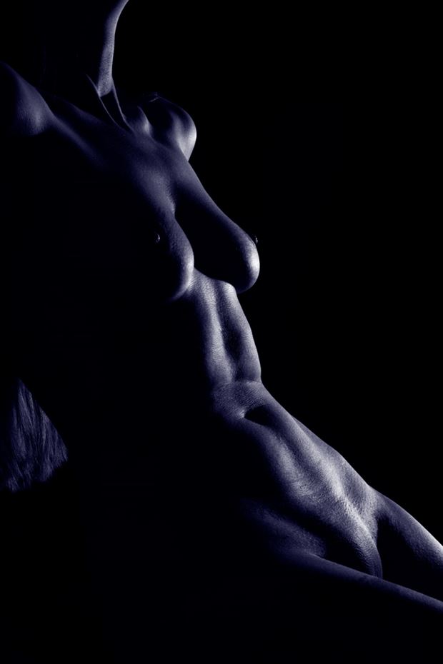 blue light artistic nude photo by photographer johnvphoto