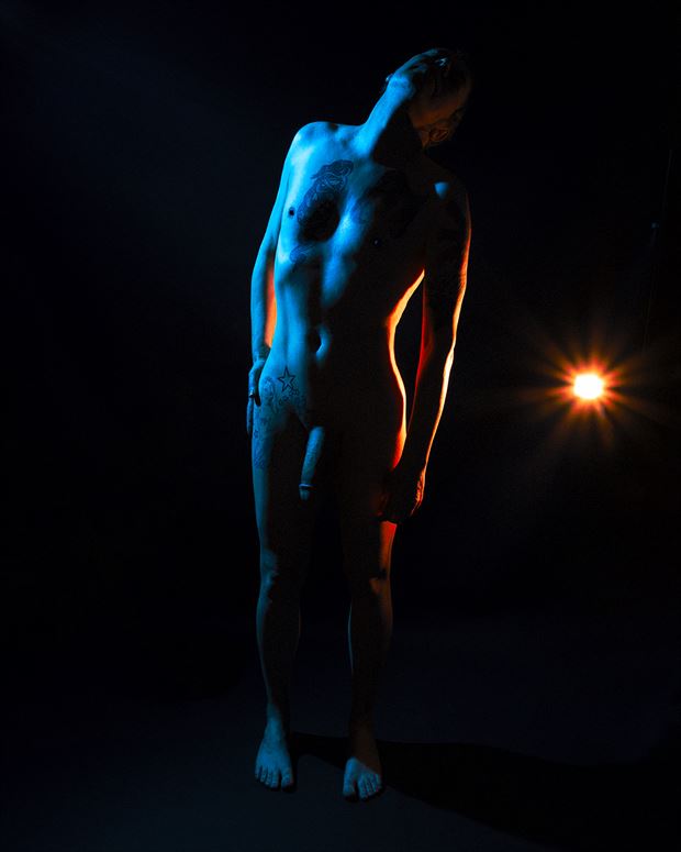 blue orange artistic nude photo by model marschmellow