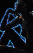blue outline artistic nude artwork by photographer imageguy