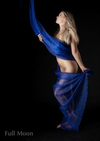 blue silk expressive portrait photo by photographer full moon