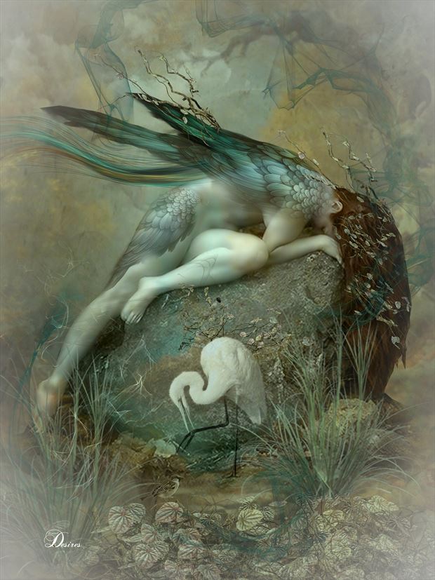 blue sorrow artistic nude artwork by artist digital desires