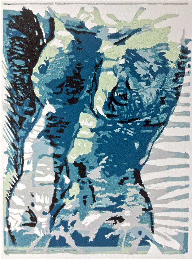 blue torso painting or drawing artwork by artist roosvt