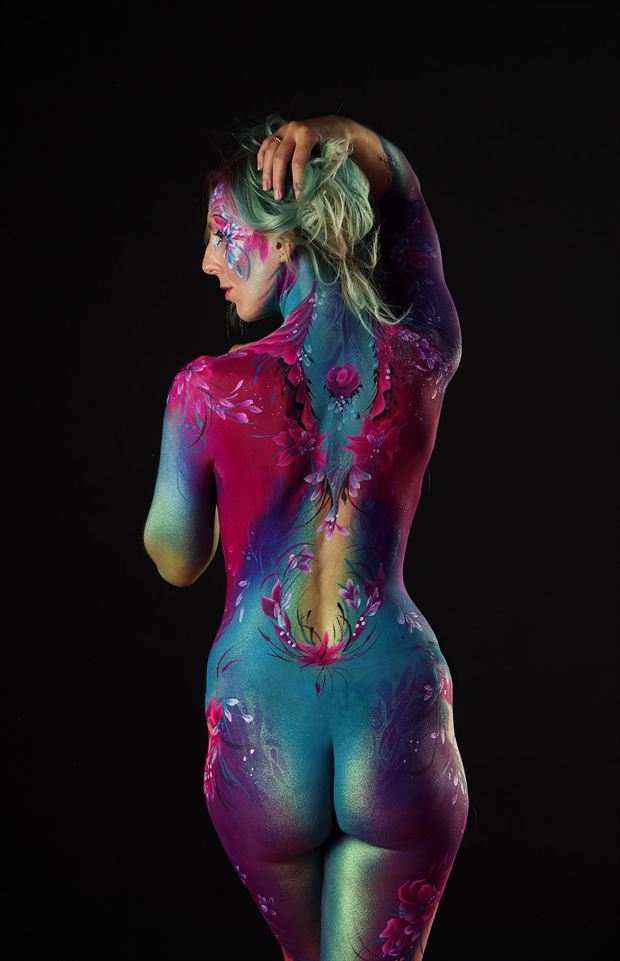 body paint on black body painting artwork by photographer russb