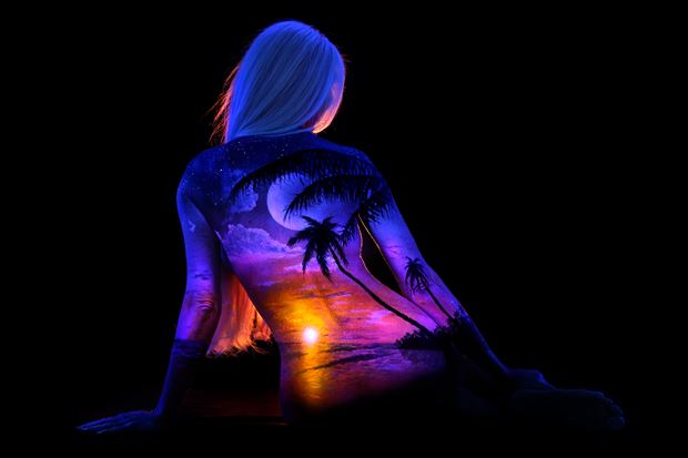 body painting implied nude photo by model sandra todd