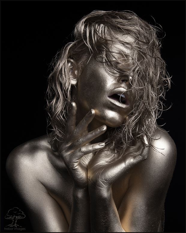 body painting studio lighting artwork by model bou