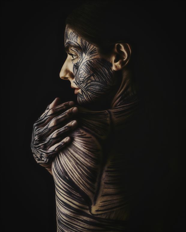 body painting studio lighting artwork by photographer aj tedesco