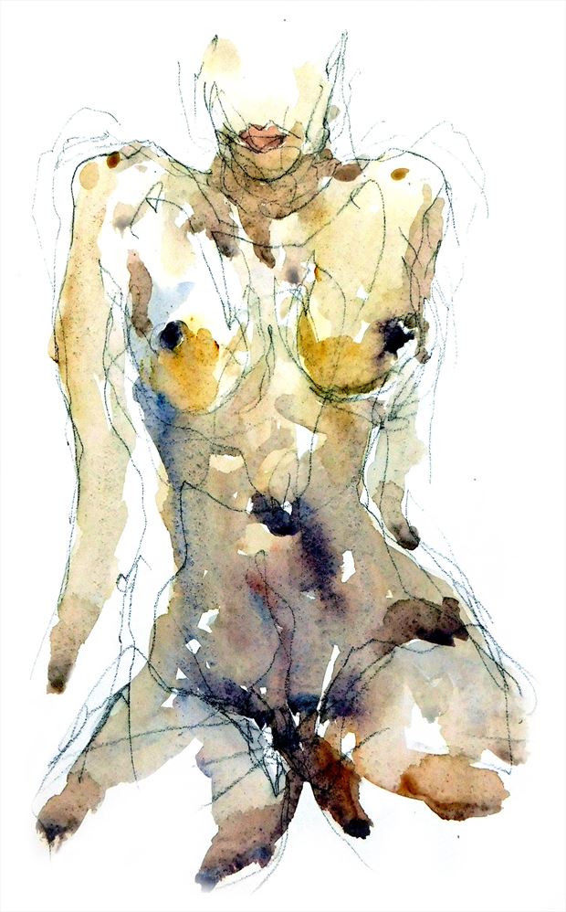 brimming with confidence artistic nude artwork by artist roger burnett