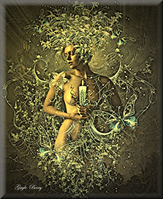 butterfly bride artistic nude artwork by artist gayle berry