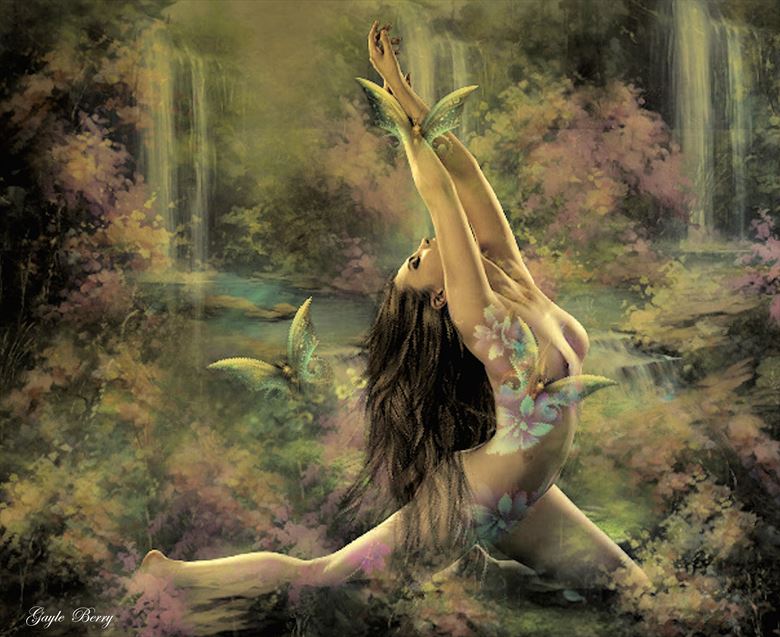 butterfly falls artistic nude artwork by artist gayle berry