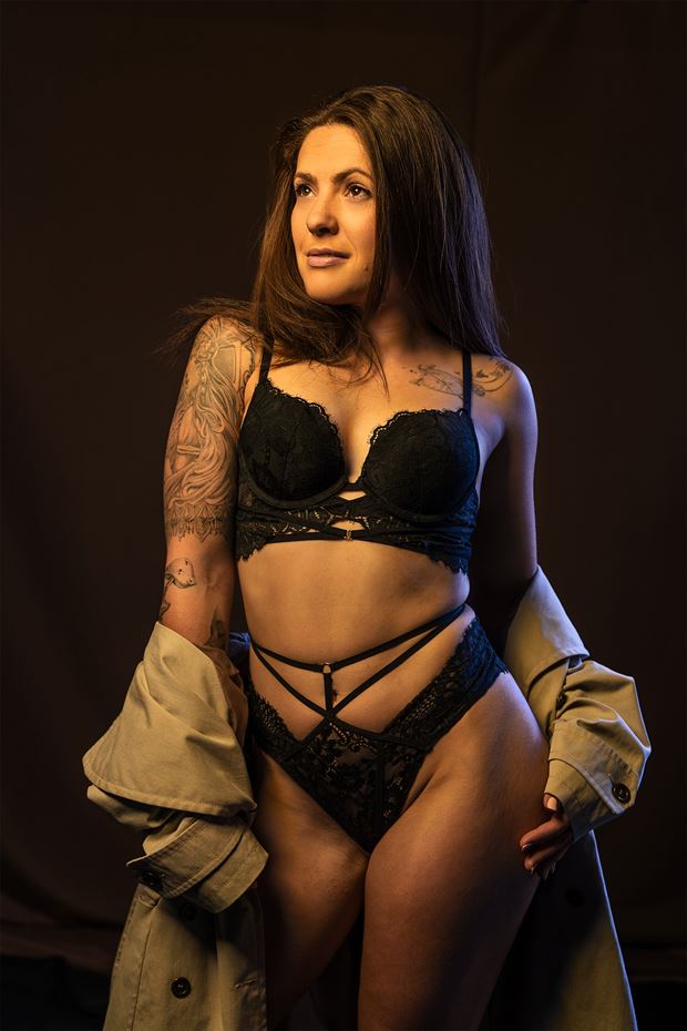 camee in her trench coat 2 lingerie photo by photographer geo photos