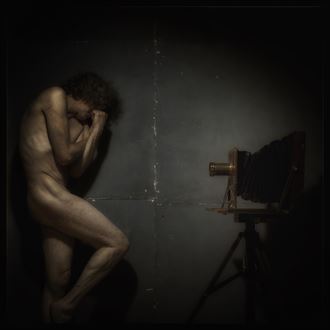camera shy artistic nude photo by photographer dave hunt