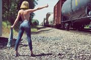 catching the train implied nude photo by model cali laine