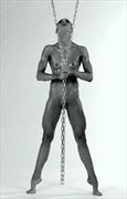 chains and muscles artistic nude photo by model bia