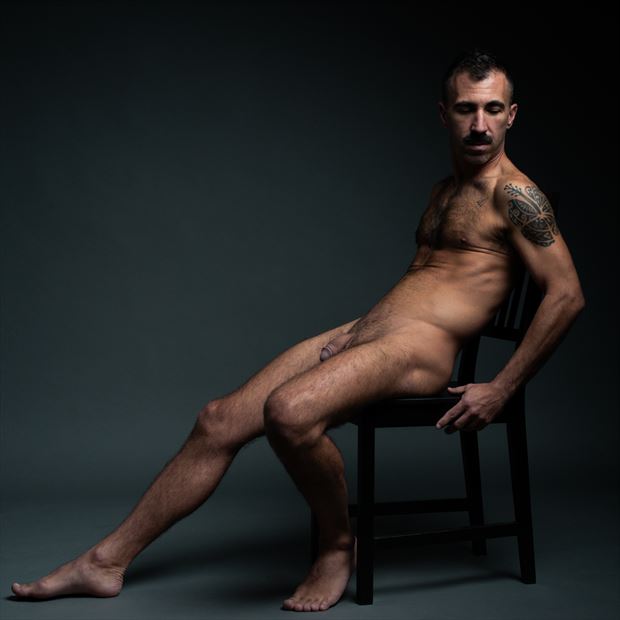 charlie seated artistic nude photo by photographer david clifton strawn