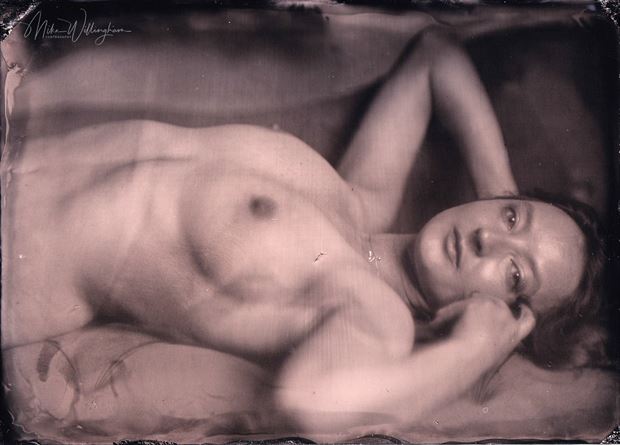 ciryadien wet plate on 5x7 tintype artistic nude photo by photographer mike willingham