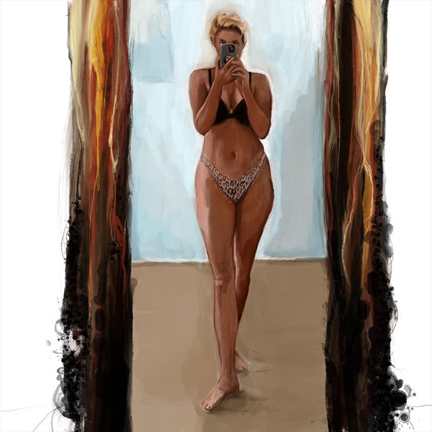 clarity mirror 1 implied nude artwork by artist nick kozis