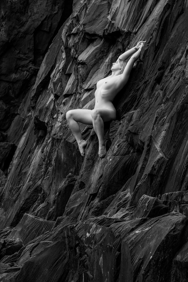 clinging to the rocks artistic nude artwork by photographer neilh